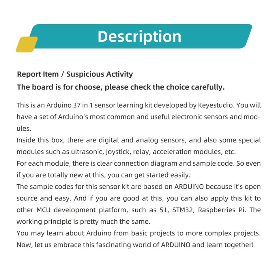 37 Sensor Kit With Tutorial for Arduino UNO MEGA Nano high quality